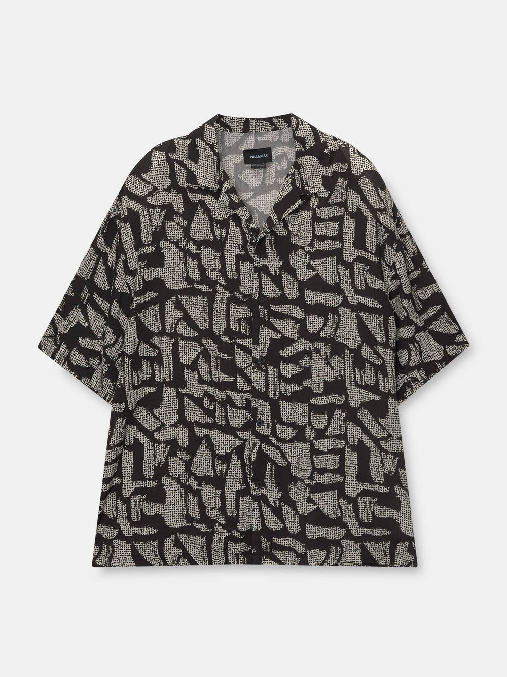 Moudda PULL & BEAR - Chemise Demi-Manches B&W Imprimé Fancy Stripe Noir - Tunisie 2