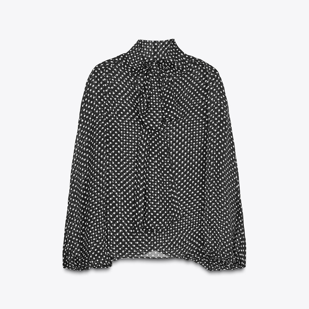 Moudda ZARA - Blouse Cape - Nœud & Pois - Tunisie 1