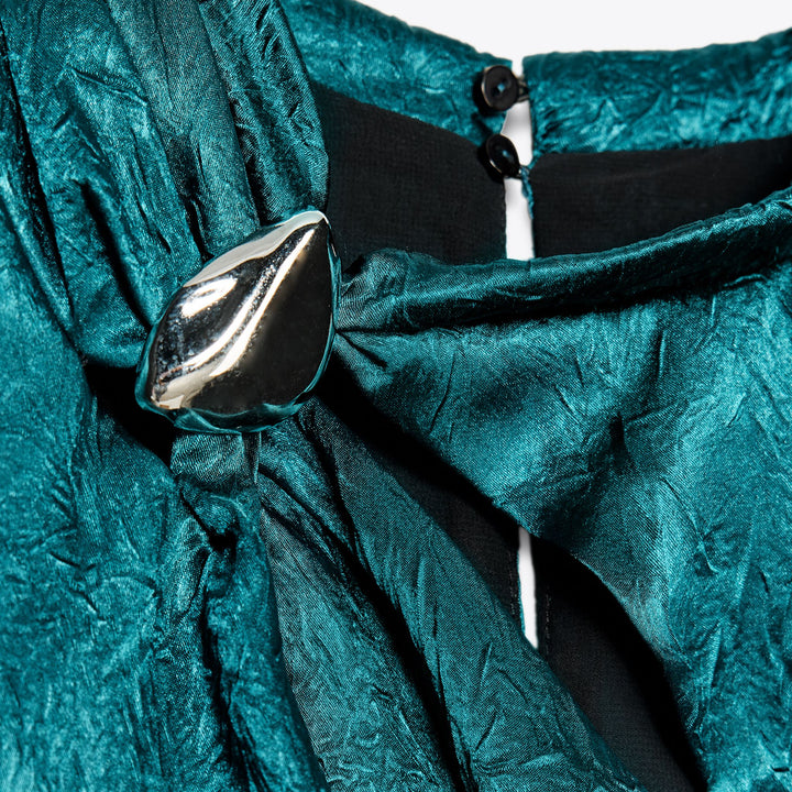 Moudda ZARA - Robe Midi Satin - Drapé & Applique - Tunisie 3