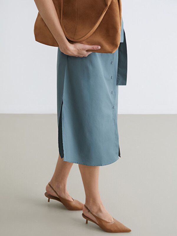 Moudda LC Waikiki - Robe maternité à manches courtes pour Femme couleur Vert terne - Tunisie 3