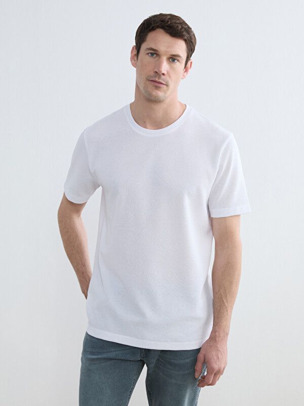 Moudda LC Waikiki - T-shirt manches courtes en jersey pour Homme couleur Blanc - Tunisie 1