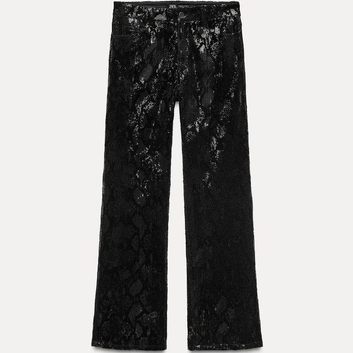 Moudda ZARA - Pantalon droit flocké pailleté - Tunisie 2