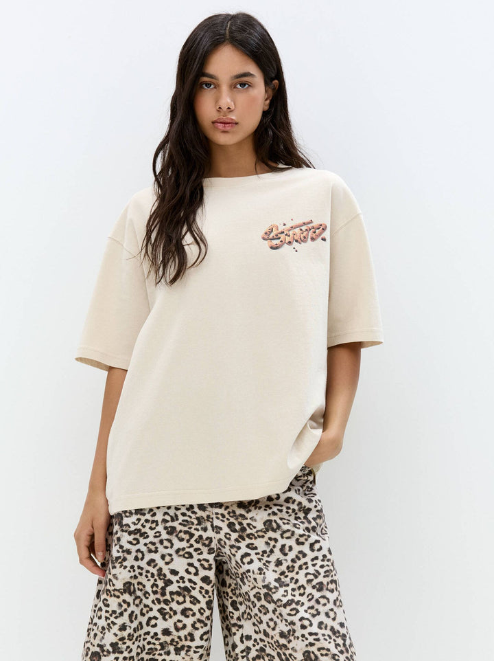 Moudda PULL & BEAR - T-Shirt Graphique - Biscuit - Tunisie 2