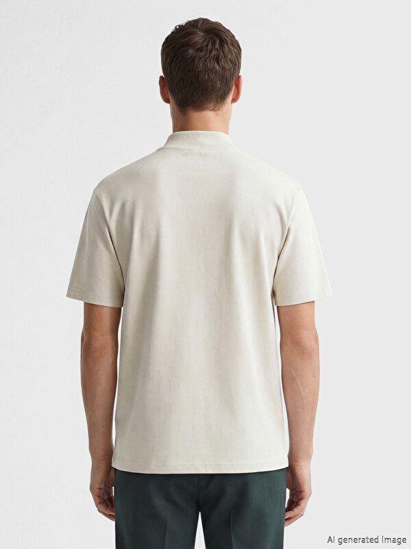 Moudda LC Waikiki - T-shirt manches courtes en jersey pour Homme couleur Gris pierre - Tunisie 4