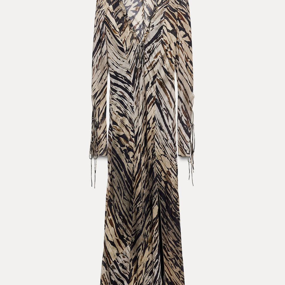 Moudda ZARA - Robe longue biais imprimée manches longues - Tunisie 2