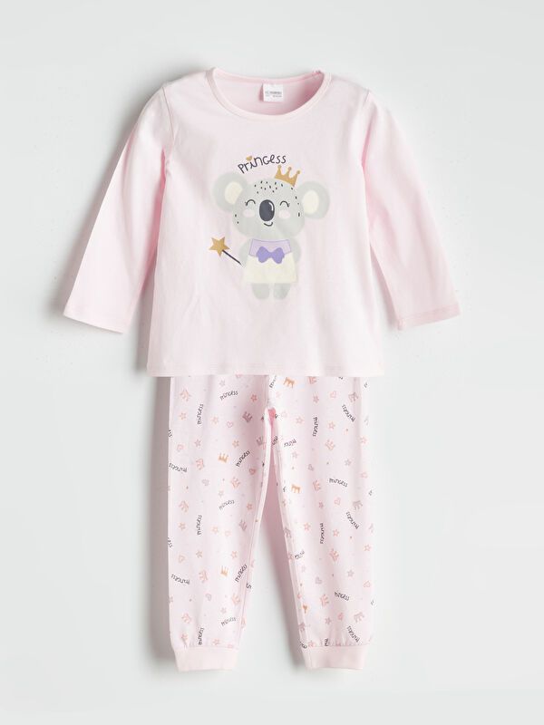 Moudda LC Waikiki - Pyjama en jersey manches longues moyen Fille Imprimé rose - Tunisie 1