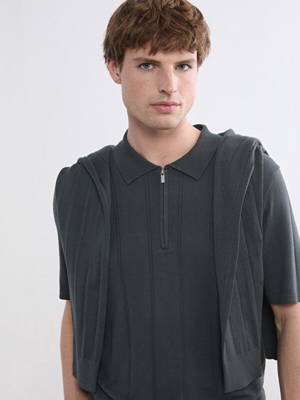 Moudda LC Waikiki - Pull manches courtes en tricot pour Homme couleur Vert - Tunisie 1