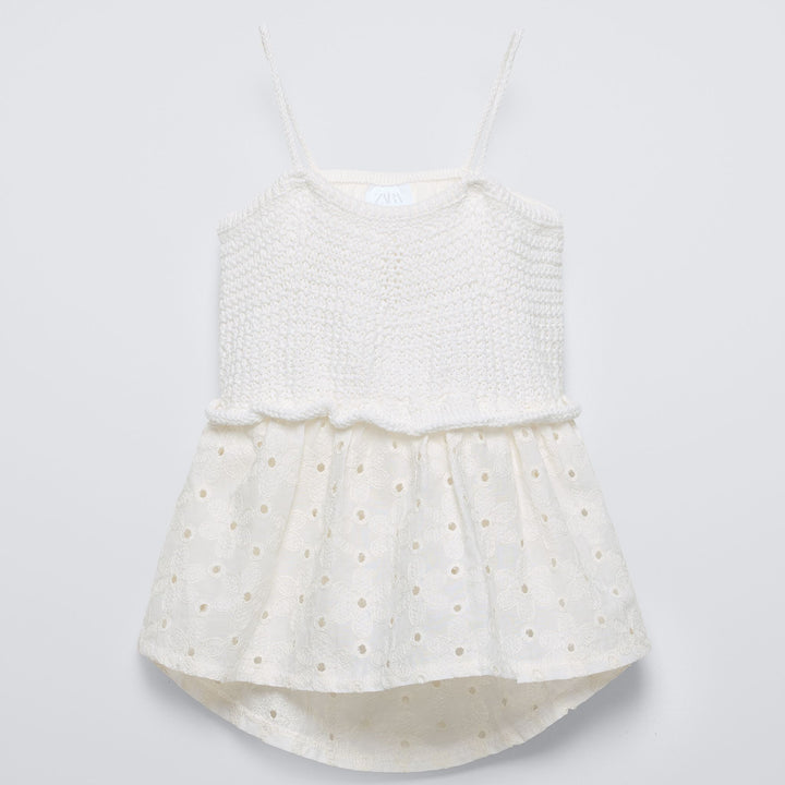 Moudda ZARA - T-shirt combiné crochet et broderie - Tunisie 1