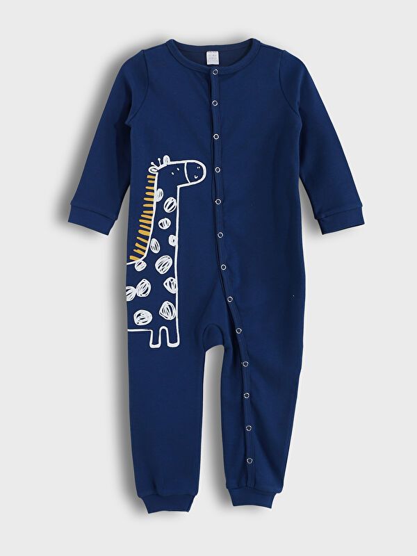 Moudda LC Waikiki - Salopette bébé en jersey manches longues Garçon Marine indigo - Tunisie 1