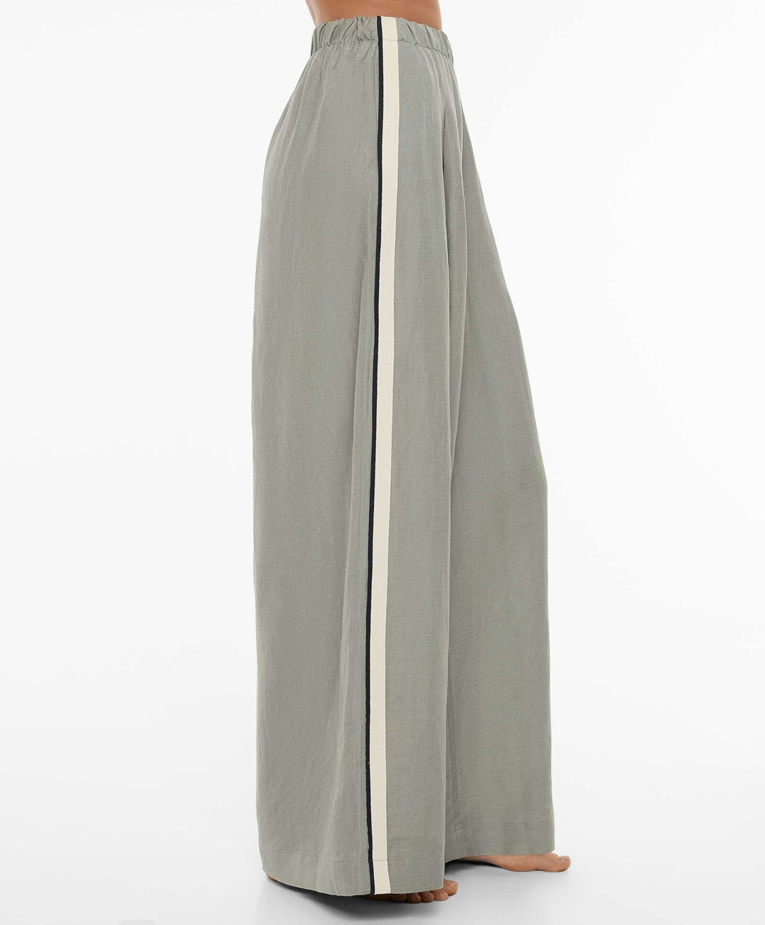 Moudda Oysho - Pantalon Lin avec Finitions Latérales Taille Haute - Tunisie 4