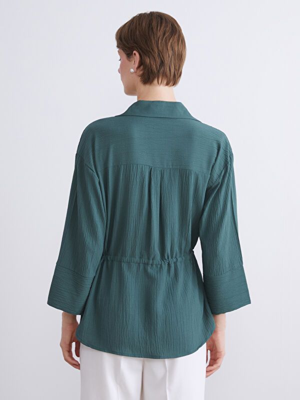 Moudda LC Waikiki - Chemise tissée manches longues Femme Kaki - Tunisie 4