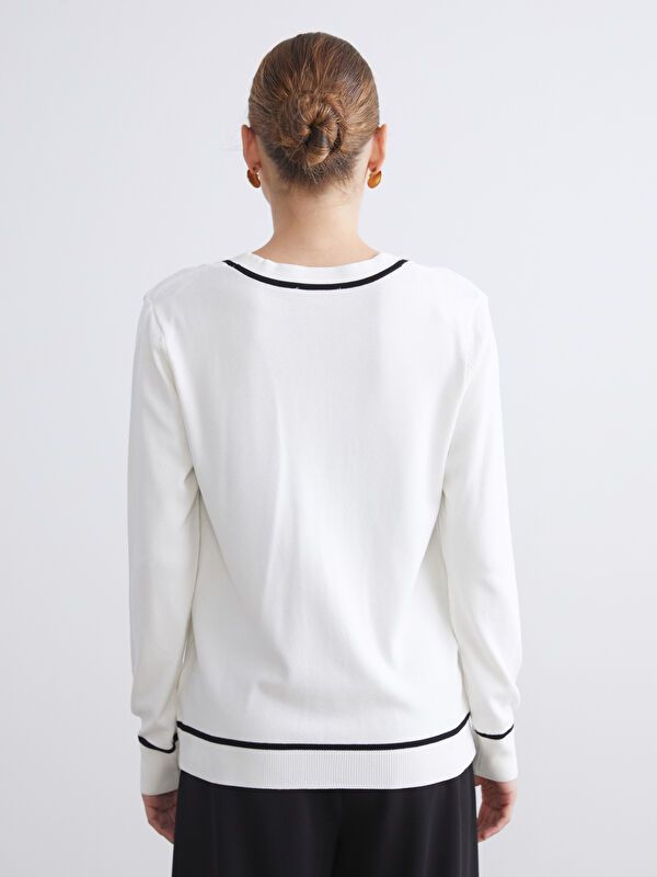 Moudda LC Waikiki - Cardigan fin en tricot Femme Ecru - Tunisie 4