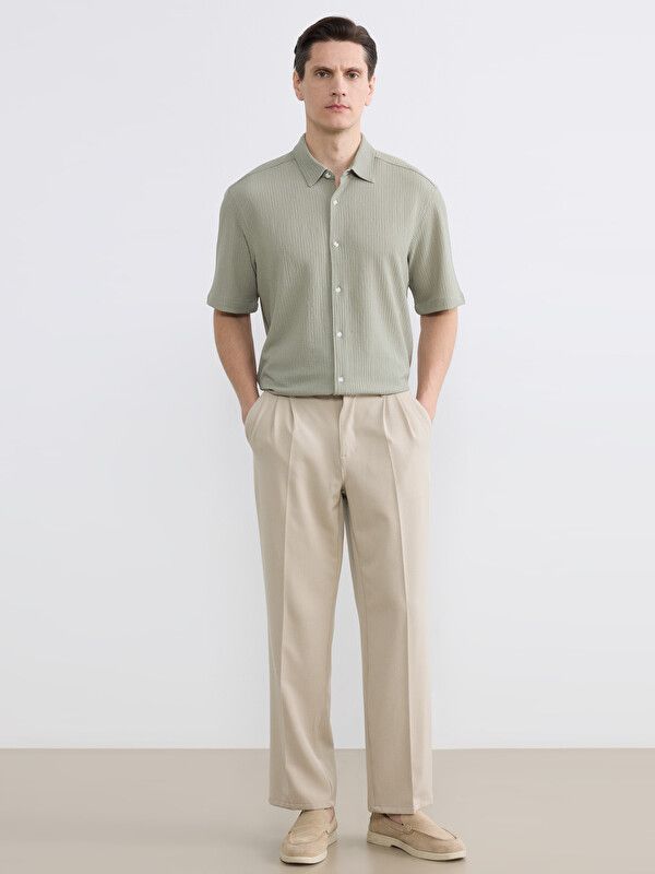 Moudda LC Waikiki - Chemise manches courtes en tissu pour Homme couleur Vert clair - Tunisie 2