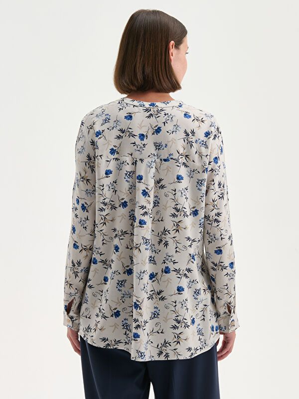 Moudda LC Waikiki - Blouse tissée imprimée manches longues Femme Imprimé beige - Tunisie 4