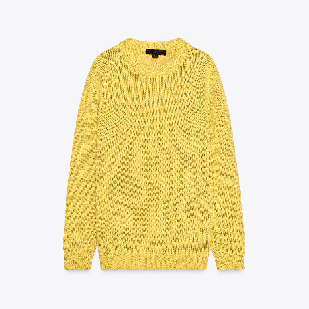 Moudda ZARA - Pull Homme - Col Caja & Manches Longues (Jaune) - Tunisie 1