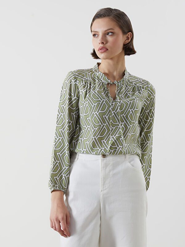 Moudda LC Waikiki - Chemise tissée imprimée cv à manches longues pour Femmes - Tunisie 1