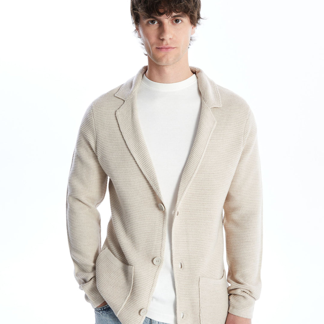 Moudda LC Waikiki - Cardigan en tricot Homme Beige clair - Tunisie 1