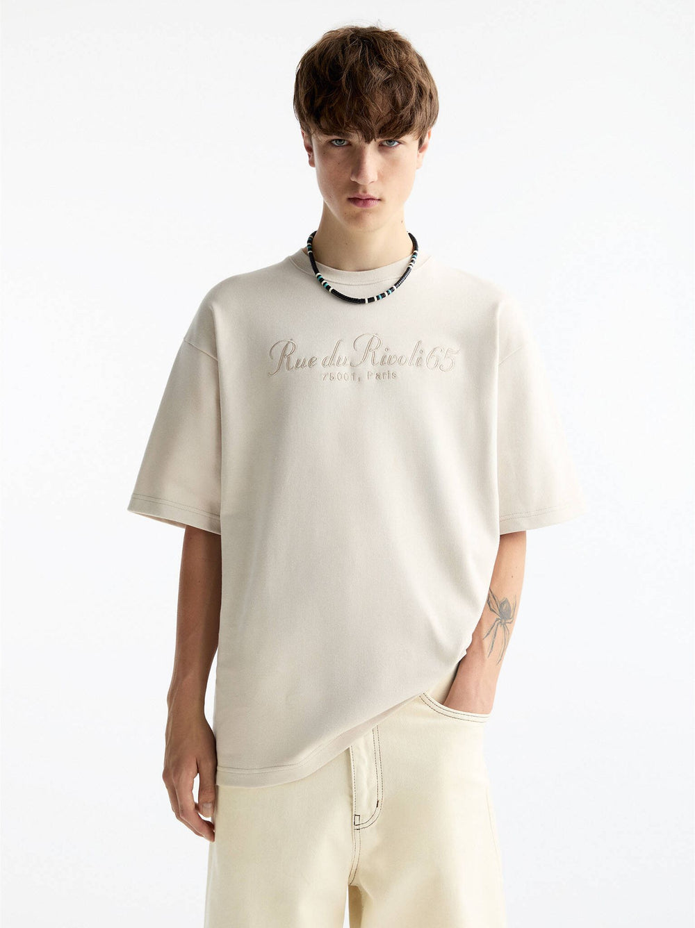 Moudda PULL & BEAR - Sweat Interlock Brodé Rivoli Paris - Tunisie 2