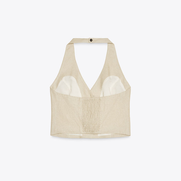 Moudda ZARA - Ensemble Top Halter - Lin/Viscose & Boutons - Tunisie 2