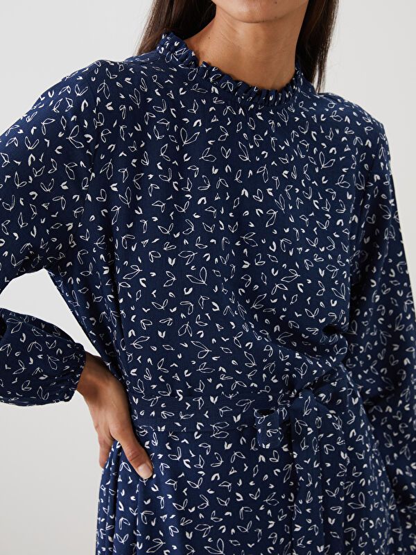 Moudda LC Waikiki - Robe tissée manches longues Femme Imprimé marine - Tunisie 3