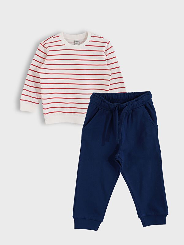 Moudda LC Waikiki - Ensemble en jersey manches courtes Garçon Beige clair - Tunisie 1