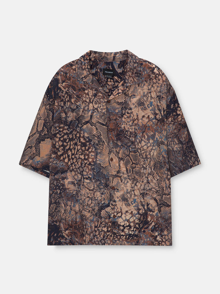 Moudda PULL & BEAR - Chemise Demi-Manches Imprimé Cobra Skin - Tunisie 1