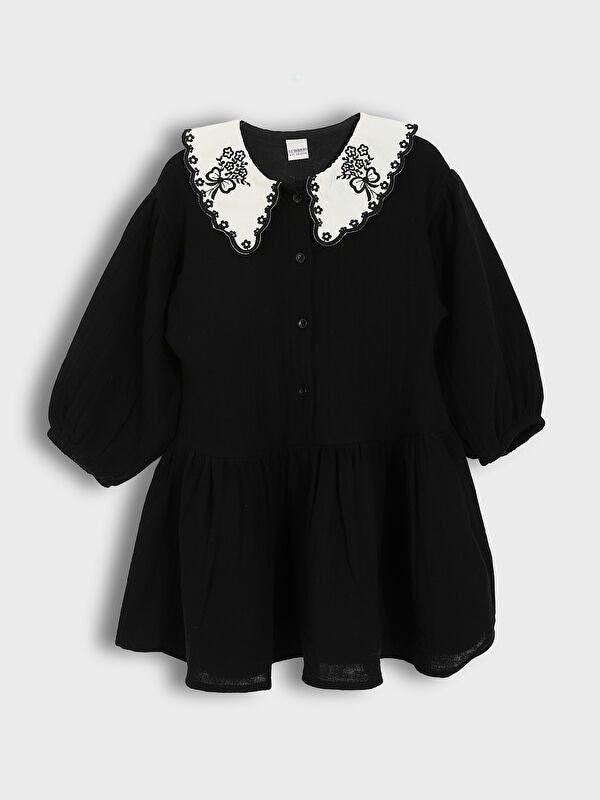 Moudda LC Waikiki - Robe en jersey manches longues Fille Noir - Tunisie 1