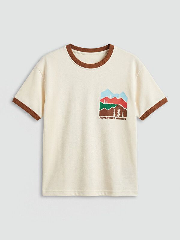 Moudda LC Waikiki - T-shirt manches courtes en jersey pour Garçon couleur Beige clair - Tunisie 1