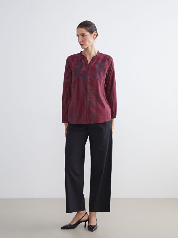 Moudda LC Waikiki - Chemise tissée manches longues Femme À carreaux rouges - Tunisie 2