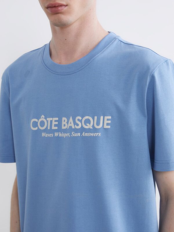 Moudda LC Waikiki - T-shirt imprimé manches courtes en jersey pour Homme couleur Bleu - Tunisie 3