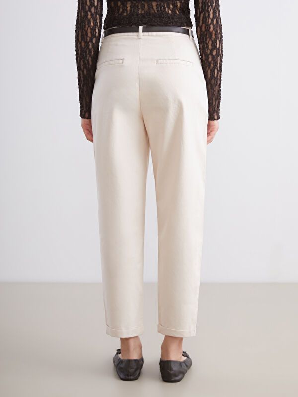 Moudda LC Waikiki - Pantalon tissé moyen Femme Beige - Tunisie 4