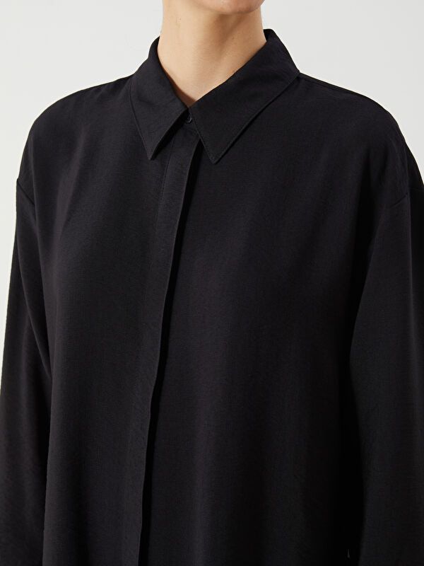 Moudda LC Waikiki - Tunique tissée manches longues Femme Noir - Tunisie 3