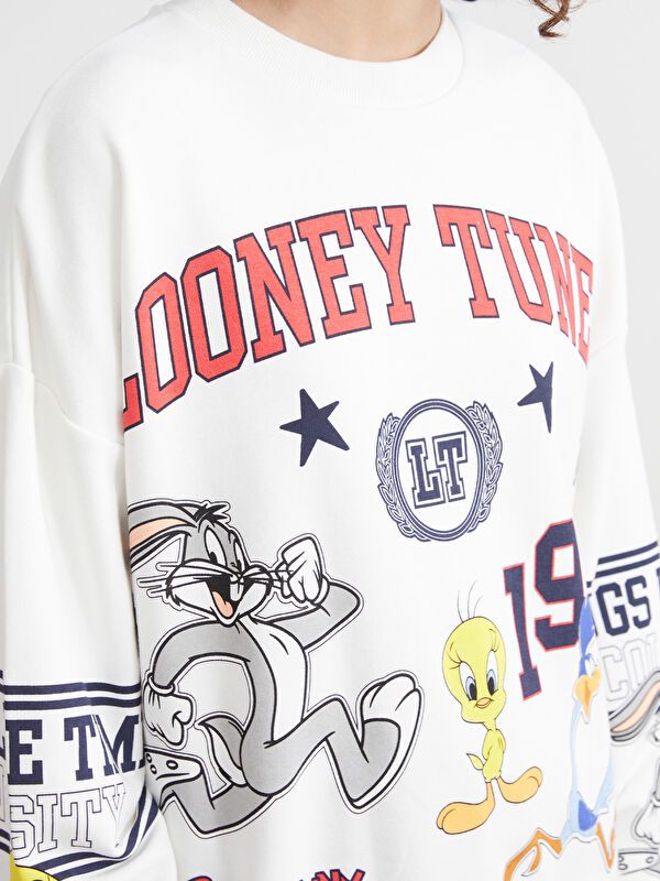 Moudda LC Waikiki - Sweatshirt en jersey sous licence Femme Ecru - Tunisie 3