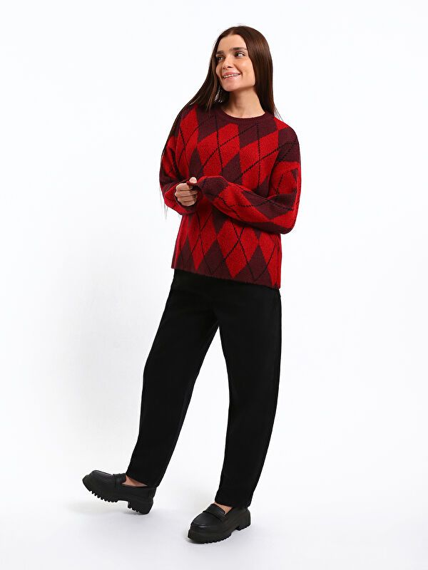 Moudda LC Waikiki - Pull mi-saison en tricot couleur Bordeaux pour femmes - Tunisie 2