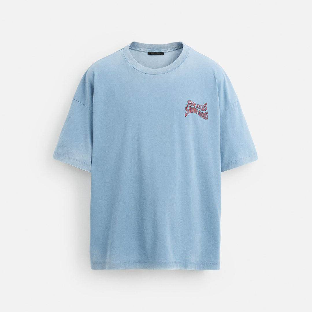 Moudda ZARA - T-Shirt Lavé - Imprimé Texte Dos - Tunisie 1