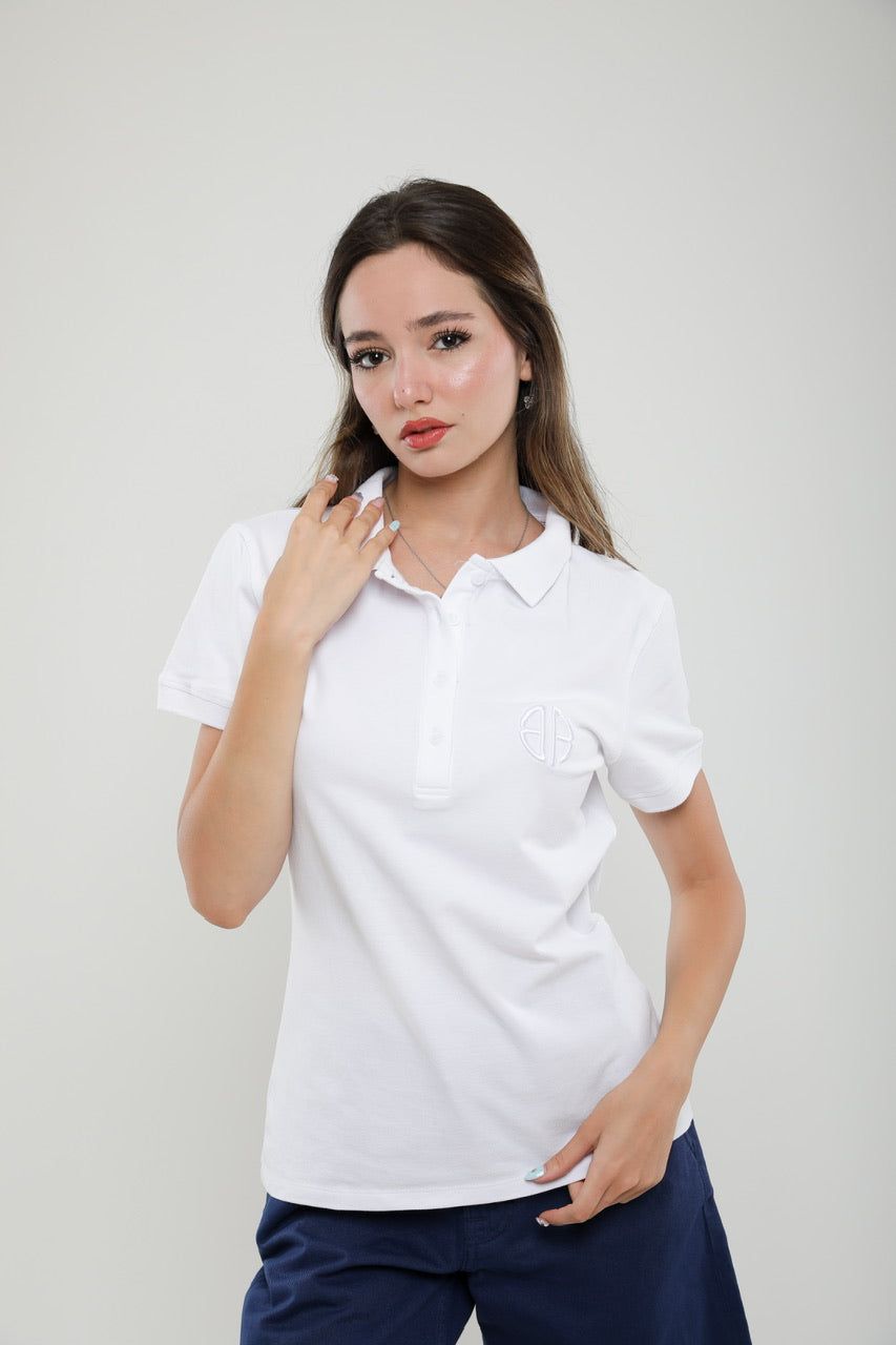Moudda Billiorich - Polo Femme Slim Fit en Piqué de Coton - Tunisie 1