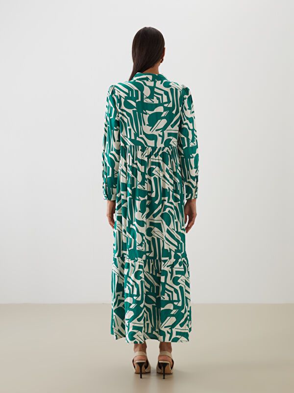 Moudda LC Waikiki - Robe tissée manches longues Femme Imprimé vert - Tunisie 4