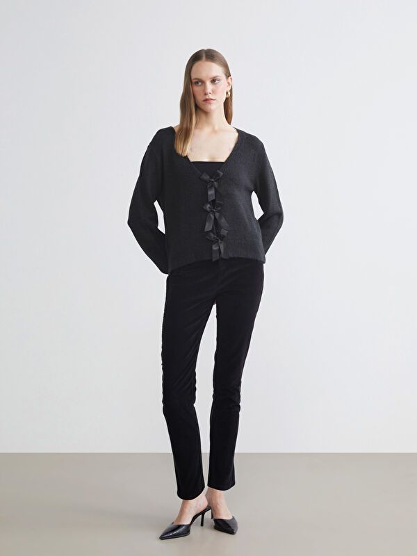 Moudda LC Waikiki - Pantalon épais en tissu couleur Noir pour femmes - Tunisie 1