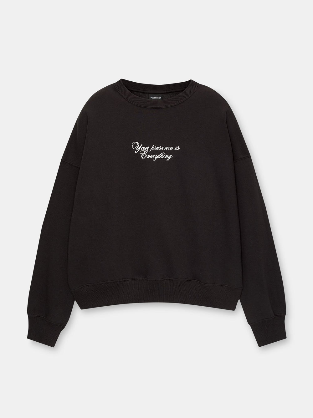 Moudda PULL & BEAR - Sweat Col Rond Anthra Texter Puff Print En Ligne - Tunisie 2