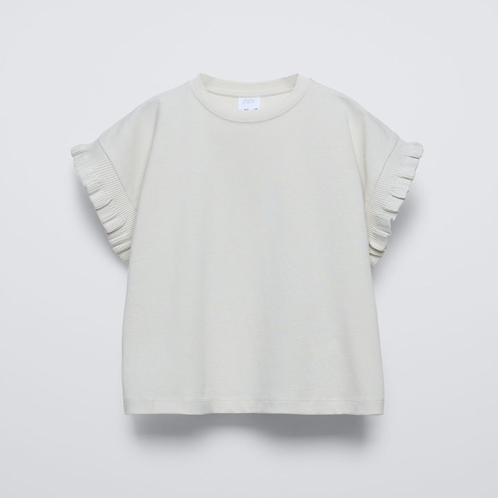 Moudda ZARA - T-shirt fille manches courtes, finitions (coloris 834) - Tunisie 1
