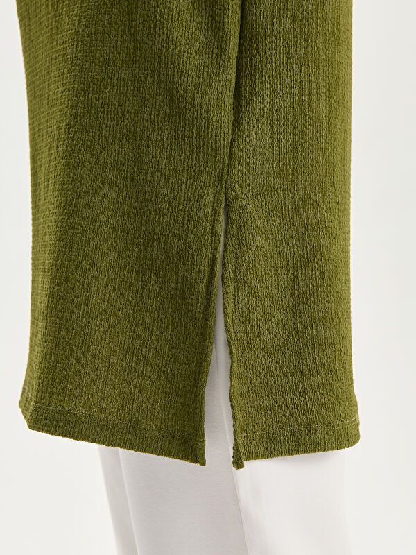 Moudda LC Waikiki - Body manches longues en jersey couleur Vert kaki pour femmes - Tunisie 3