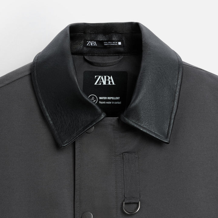 Moudda ZARA - Veste - Fermeture Éclair, Col Contrasté & PU - Tunisie 4