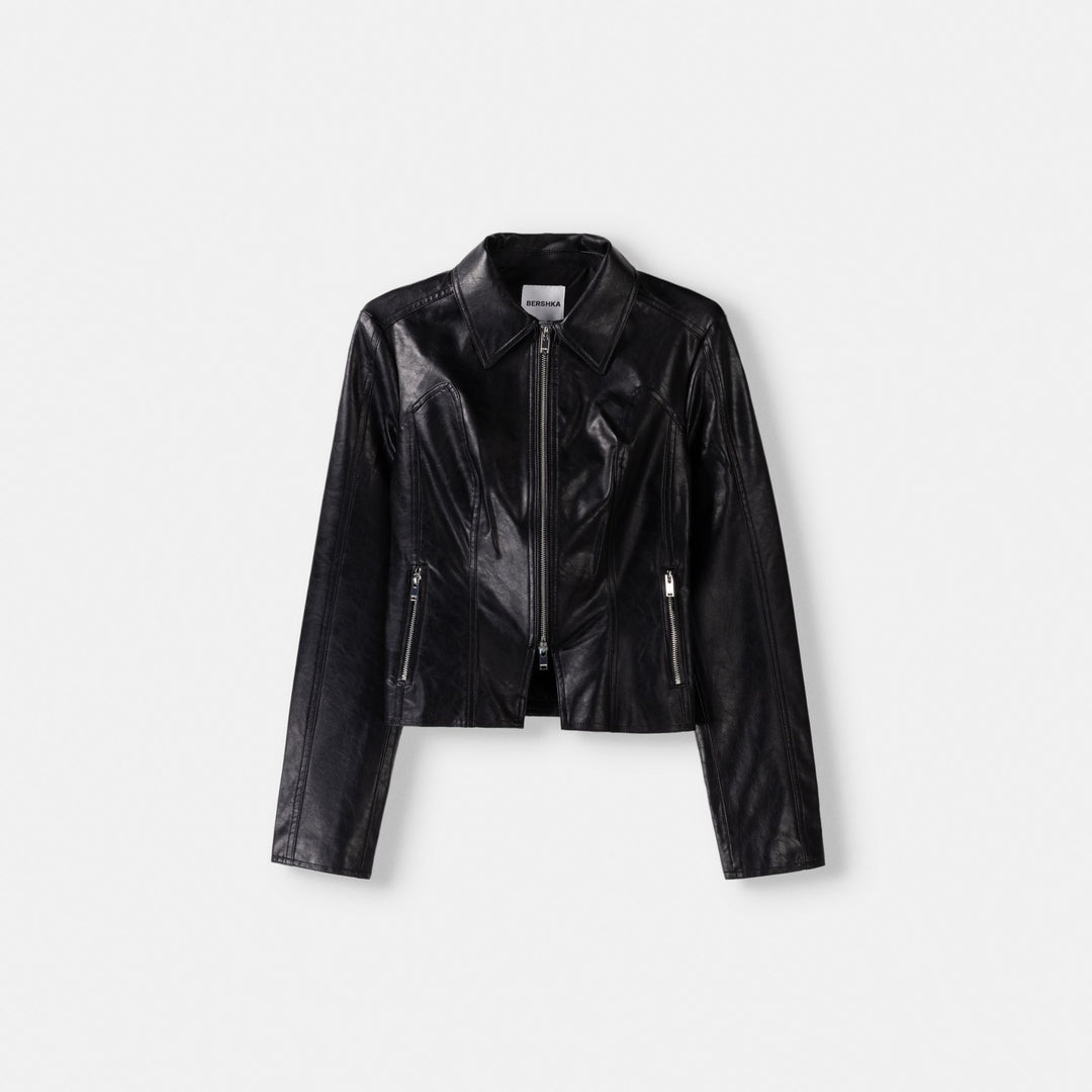 Moudda BERSHKA - Blouson Ajusté Effet Cuir - Tunisie 1