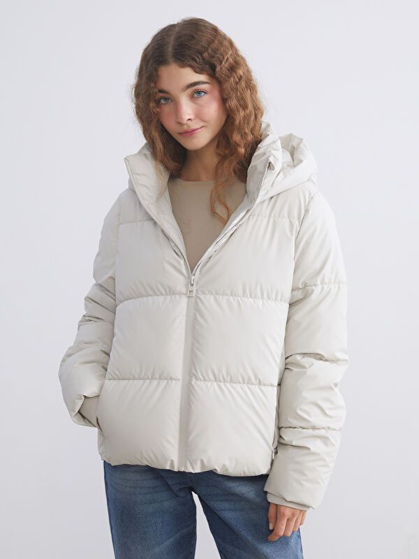 Moudda LC Waikiki - Manteau matelassé en nylon Femme Beige clair - Tunisie 1