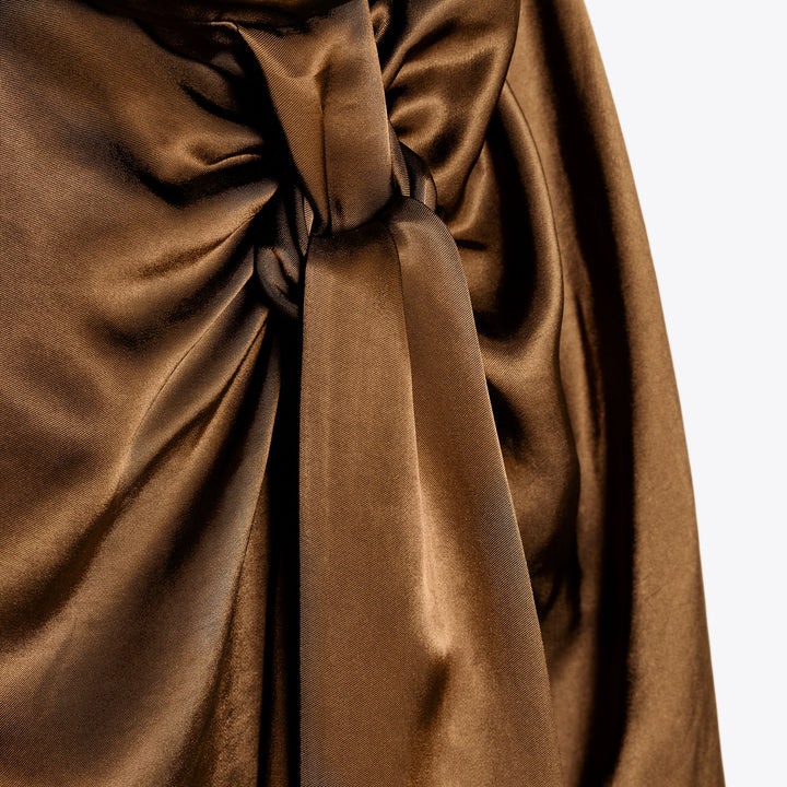 Moudda ZARA - Robe Midi Satin - Col Halter & Nœud Taille - Tunisie 3