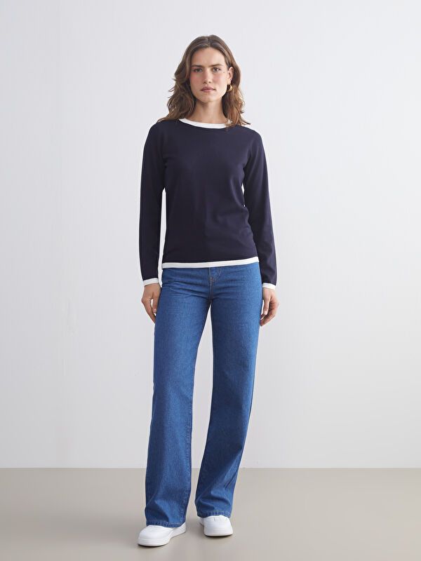 Moudda LC Waikiki - Pull tricot moyen Femme Mélange de la marine - Tunisie 2