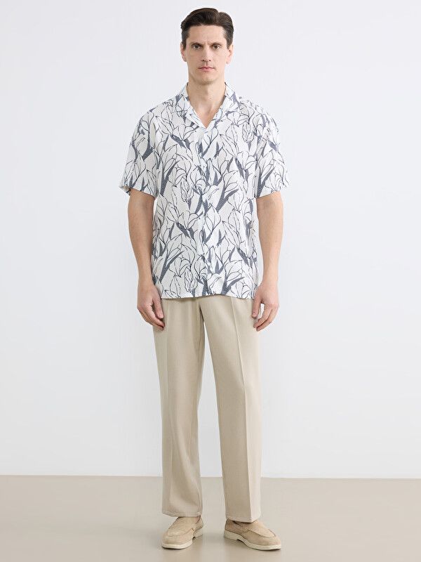 Moudda LC Waikiki - Chemise imprimée manches courtes en tissu pour Homme couleur Blanc imprimé - Tunisie 2