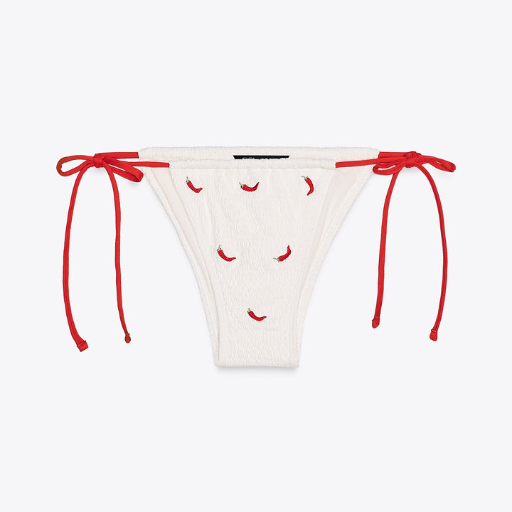 Moudda ZARA - Culotte Bikini - Élastiques & Broderie Chilis - Tunisie 1