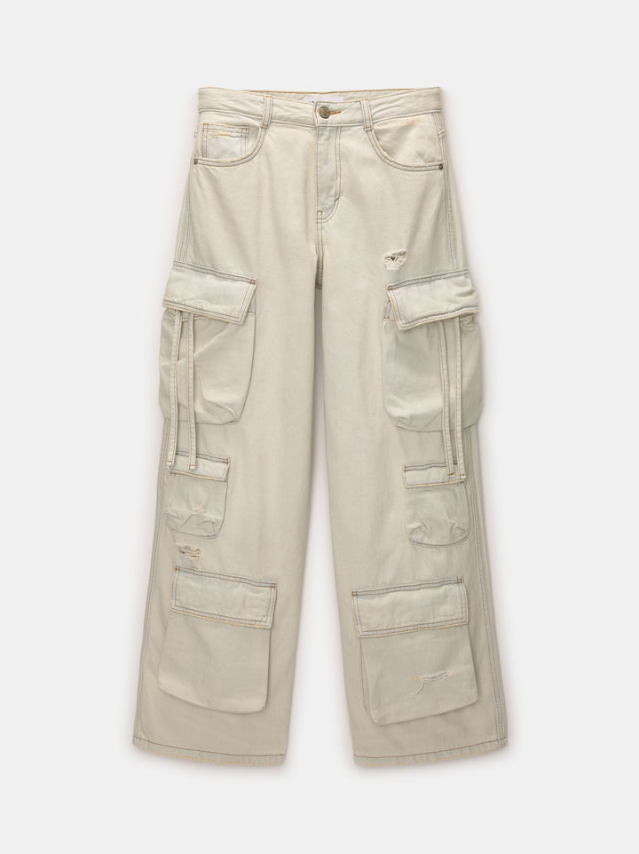 Moudda PULL & BEAR - Cargo Multi-Poches Jambe Large - Tunisie 4