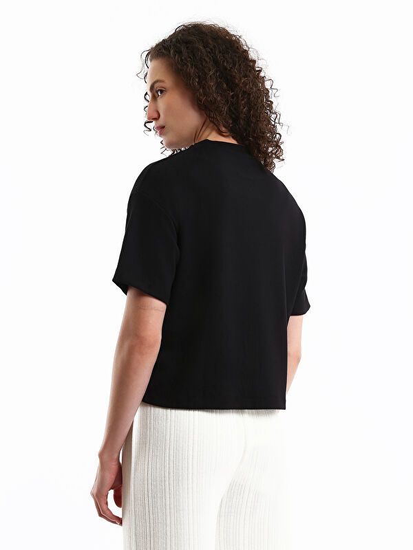 Moudda LC Waikiki - Body jersey manches courtes Femme Noir - Tunisie 5